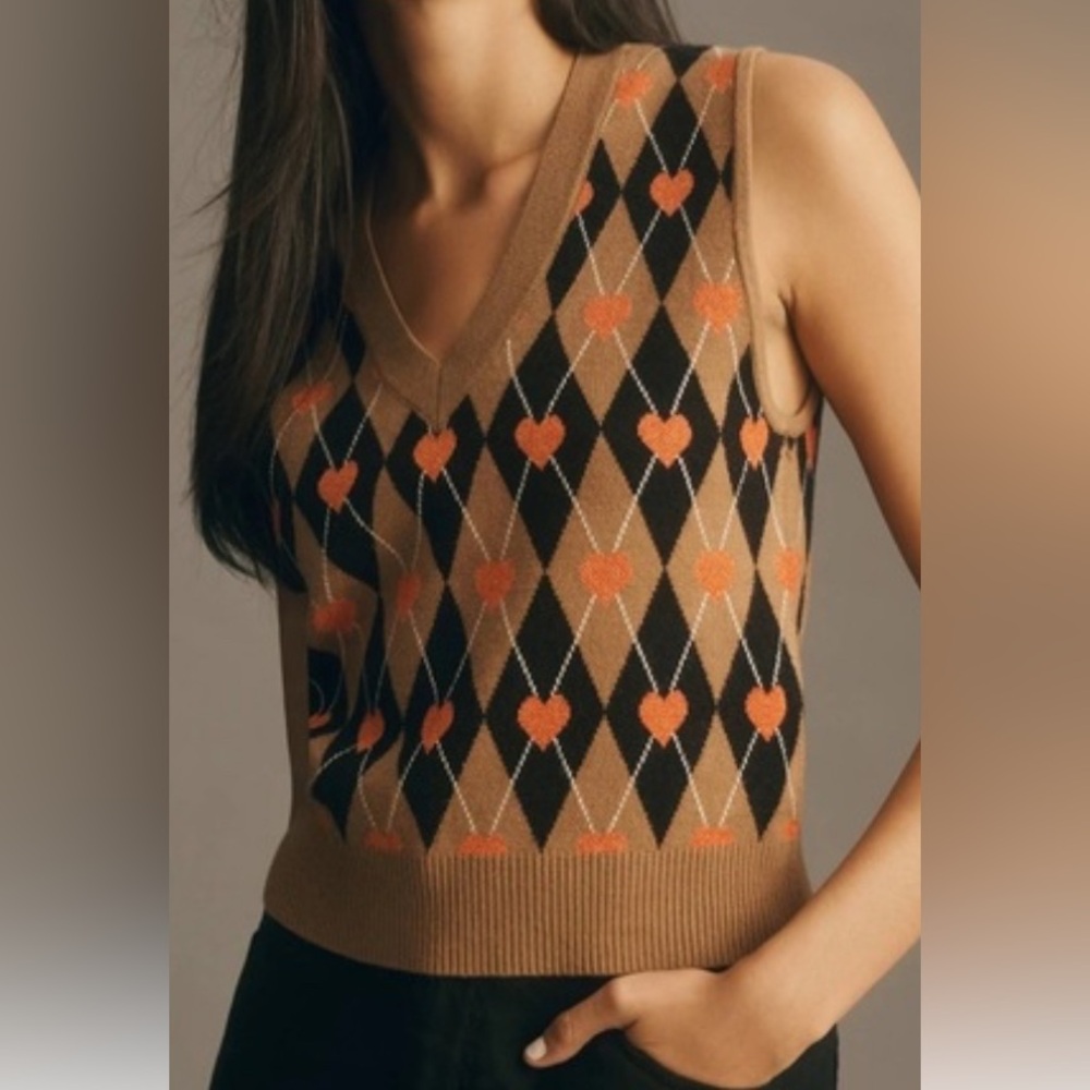 Anthropologie Maeve Heart Knit Vest - Picture 4 of 4